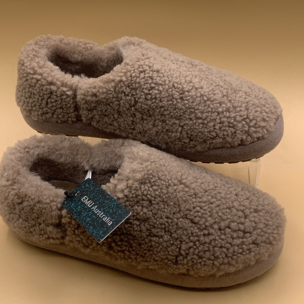 EMU Australia ASTON Teddy Slippers 100% SHEEPSKIN Cozy Shoes Women's Size US 8